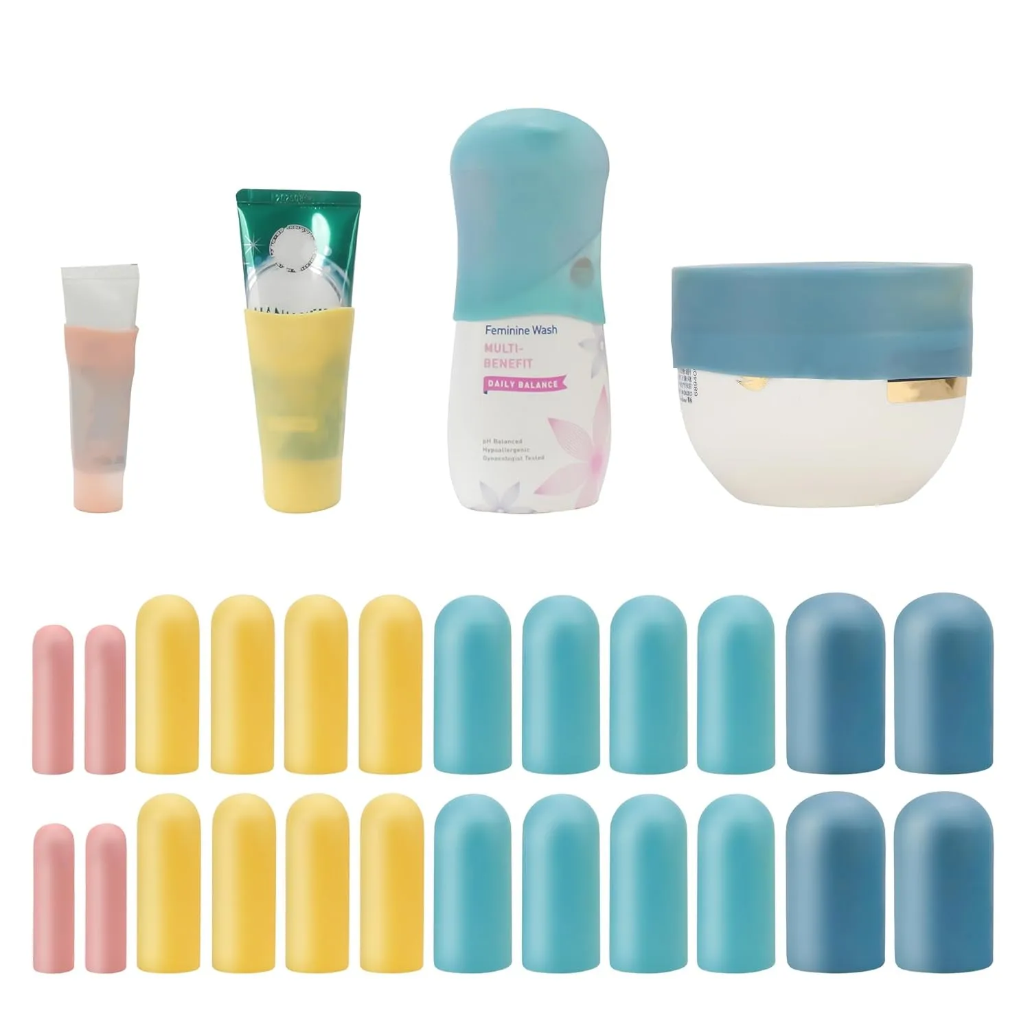 12 Pack Multi Sizes Silicone Bottle Covers, Travel Accessories Must Haves, Cruise Ship Essentials, Travel Size Toiletries,Travel Essentials for Women Men,Travel Gadgets, Elastic Sleeves for Leak Proof