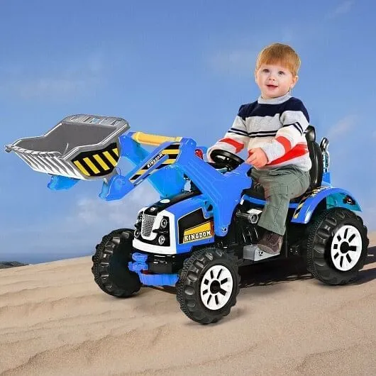 12 V Battery Powered Kids Ride on Dumper Truck-Blue - Color: Blue