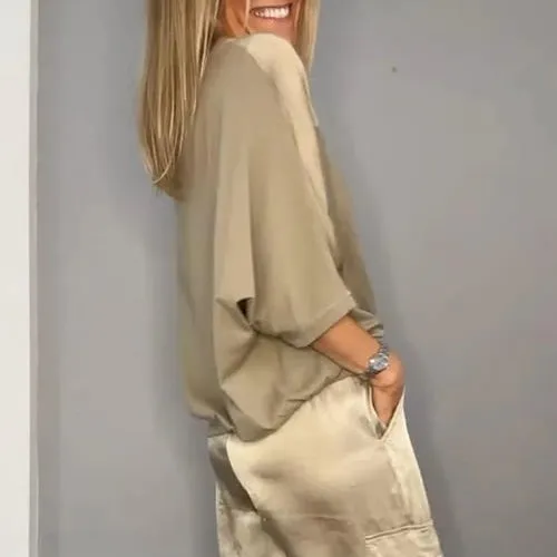 2-Piece Set:🔥Women's Round-Neck Top & Pants