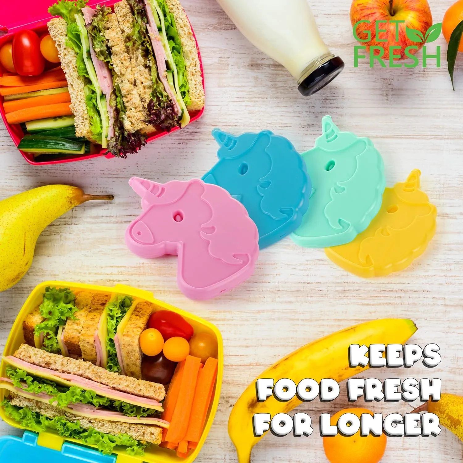 4-Pack Unicorn Small Freezer Blocks for Cool Bags and Lunch Boxes