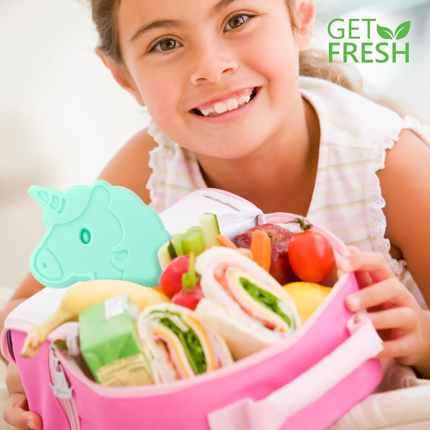 4-Pack Unicorn Small Freezer Blocks for Cool Bags and Lunch Boxes