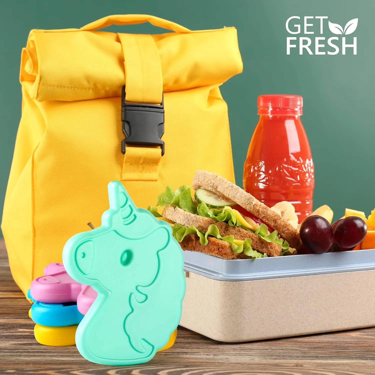 4-Pack Unicorn Small Freezer Blocks for Cool Bags and Lunch Boxes