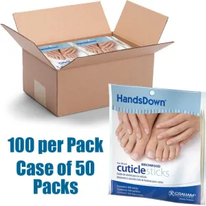 4" Birchwood Sticks / Pro-Grade Cuticle Sticks / Manicure & Pedicure Essential / 100 Sticks Per Bag, 50 Bags Per Case = 500 Sticks Total by HandsDown