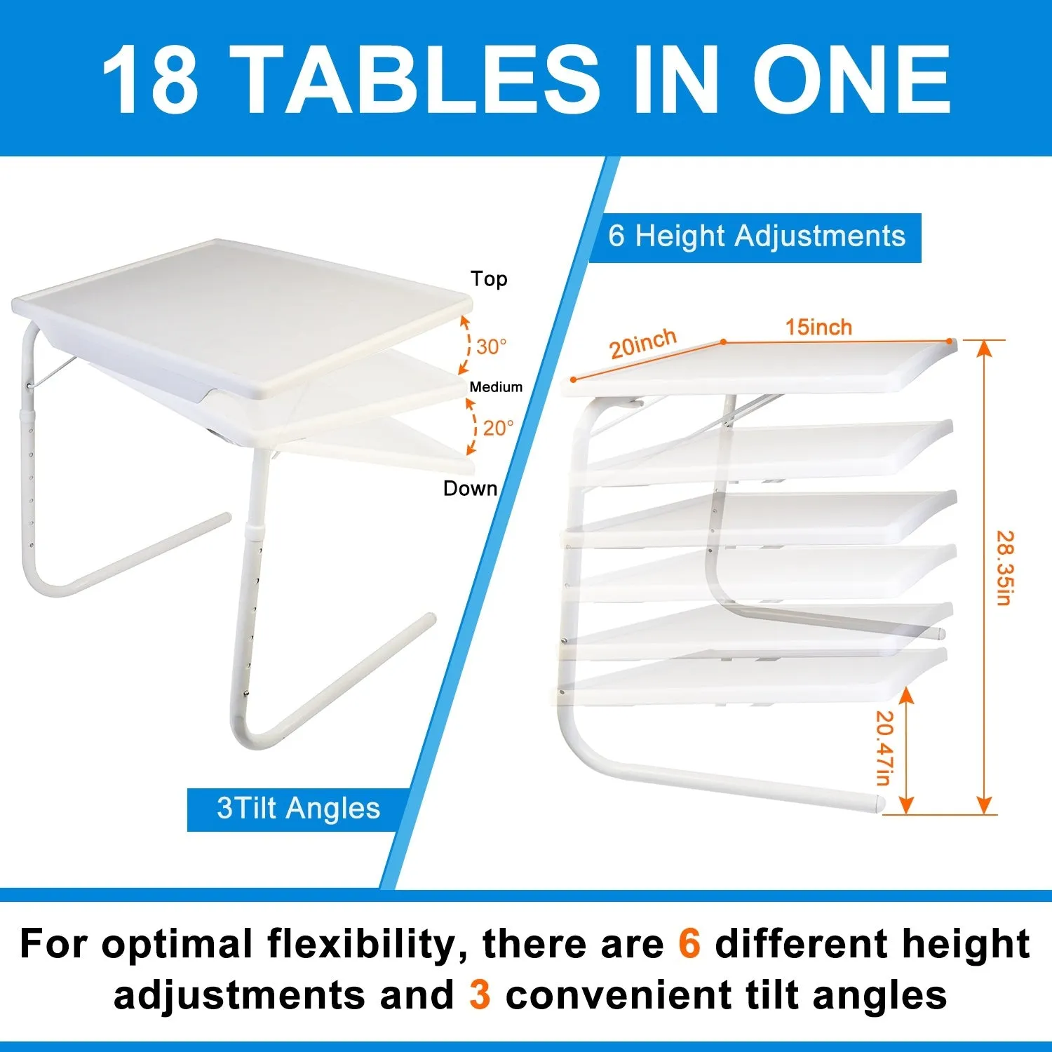 Adjustable Foldable Tray Table HomeStyle