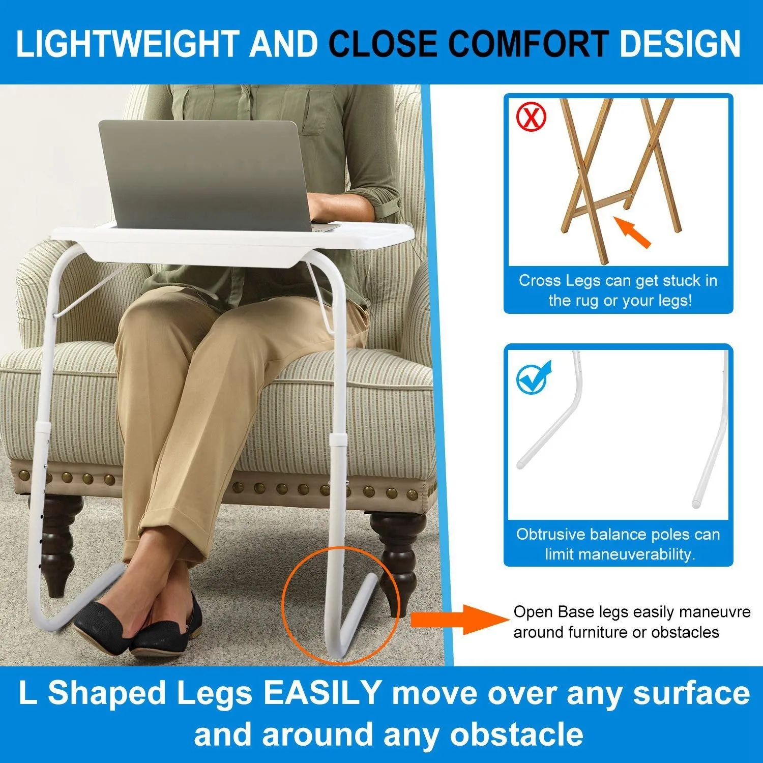 Adjustable Foldable Tray Table HomeStyle