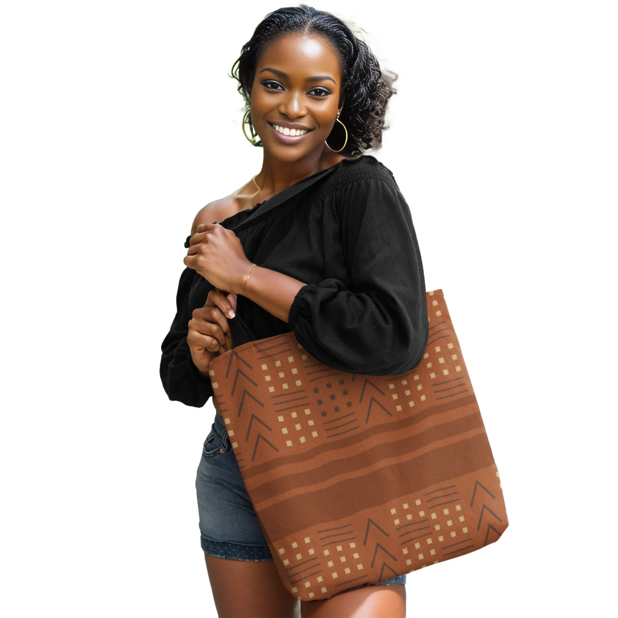 African American tote bags clay  | Set of 4