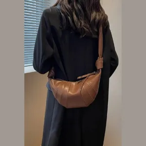 'Aitana' Vegan Leather Croissant Crossbody Bag