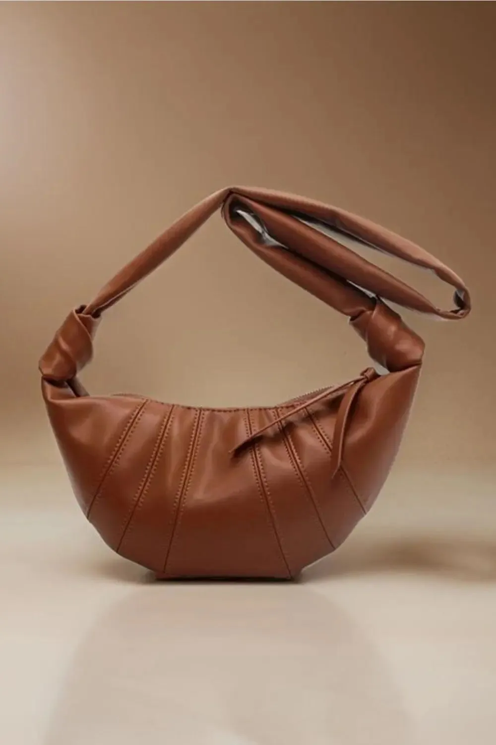'Aitana' Vegan Leather Croissant Crossbody Bag