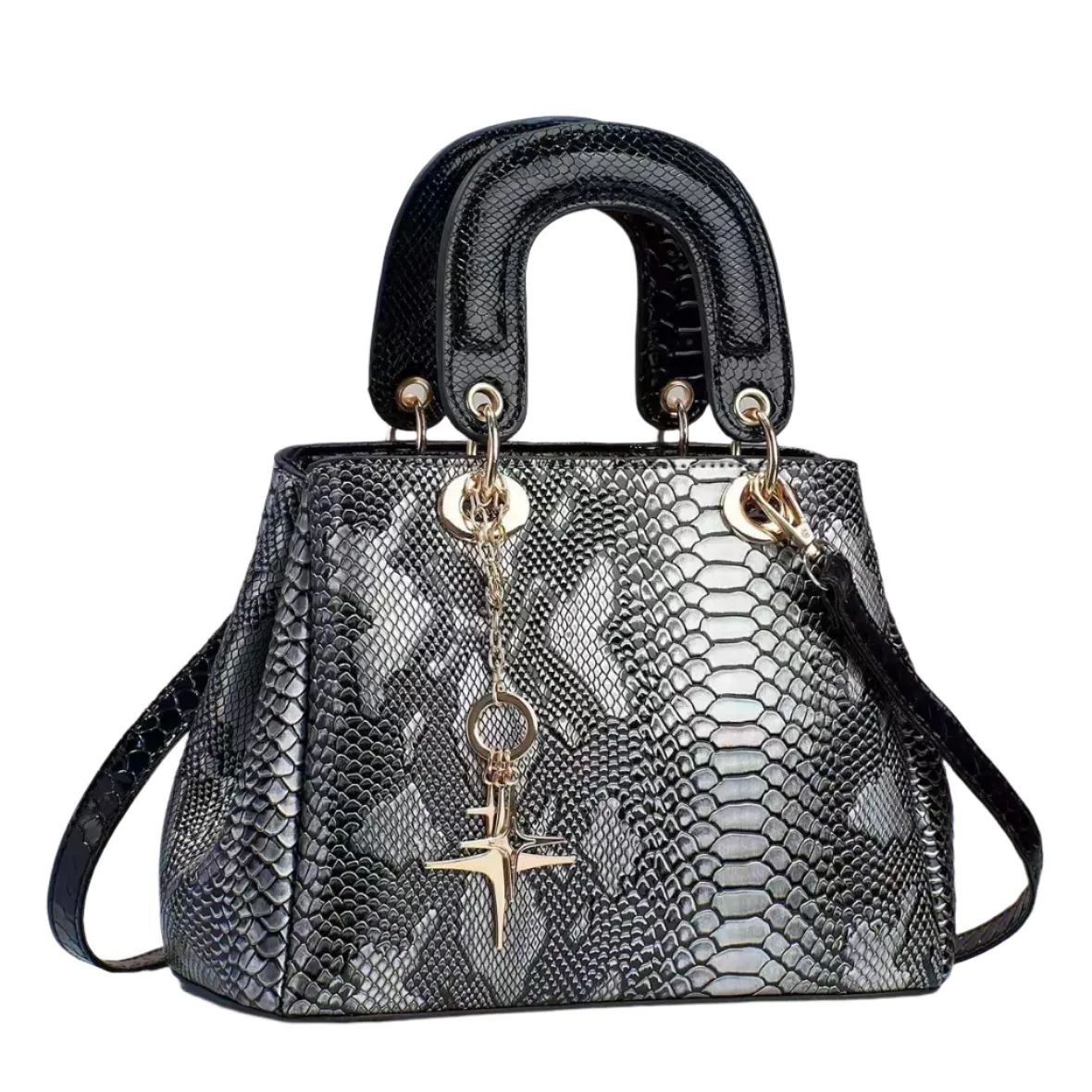 Alessia – Crocodile-Texture Shoulder Bag for Women