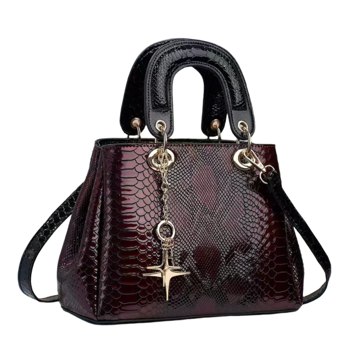 Alessia – Crocodile-Texture Shoulder Bag for Women