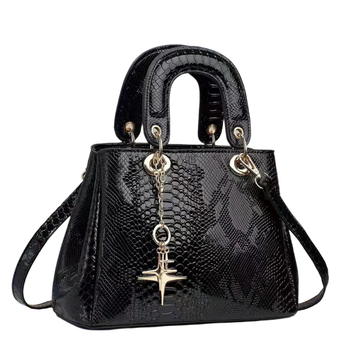 Alessia – Crocodile-Texture Shoulder Bag for Women