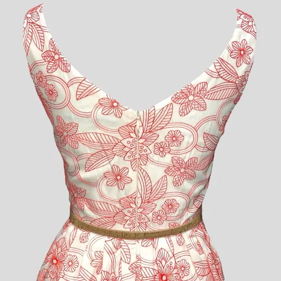 Antonio Melani Embroidered Floral Belted Dress - Size 2