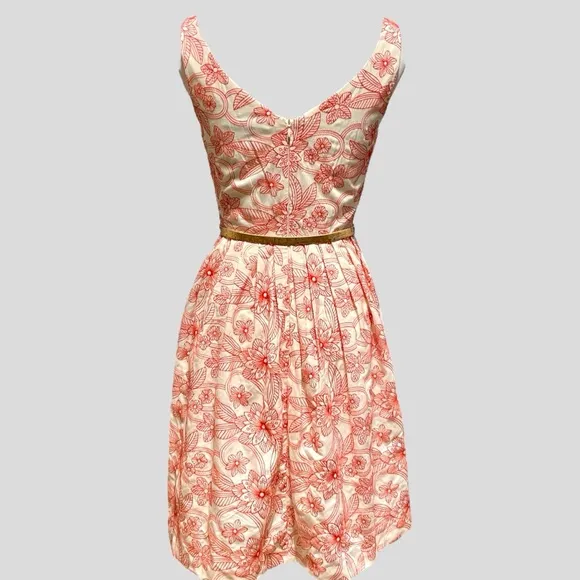 Antonio Melani Embroidered Floral Belted Dress - Size 2