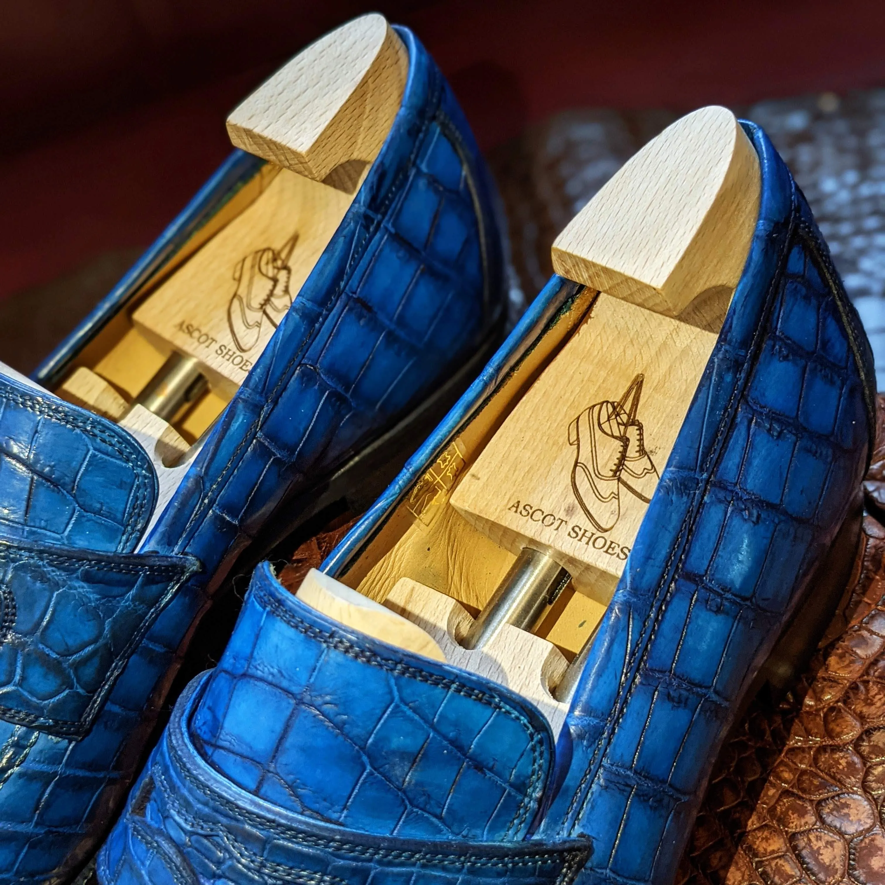 Ascot Sinatra Loafer - Jazz Blue Niloticus Crocodile