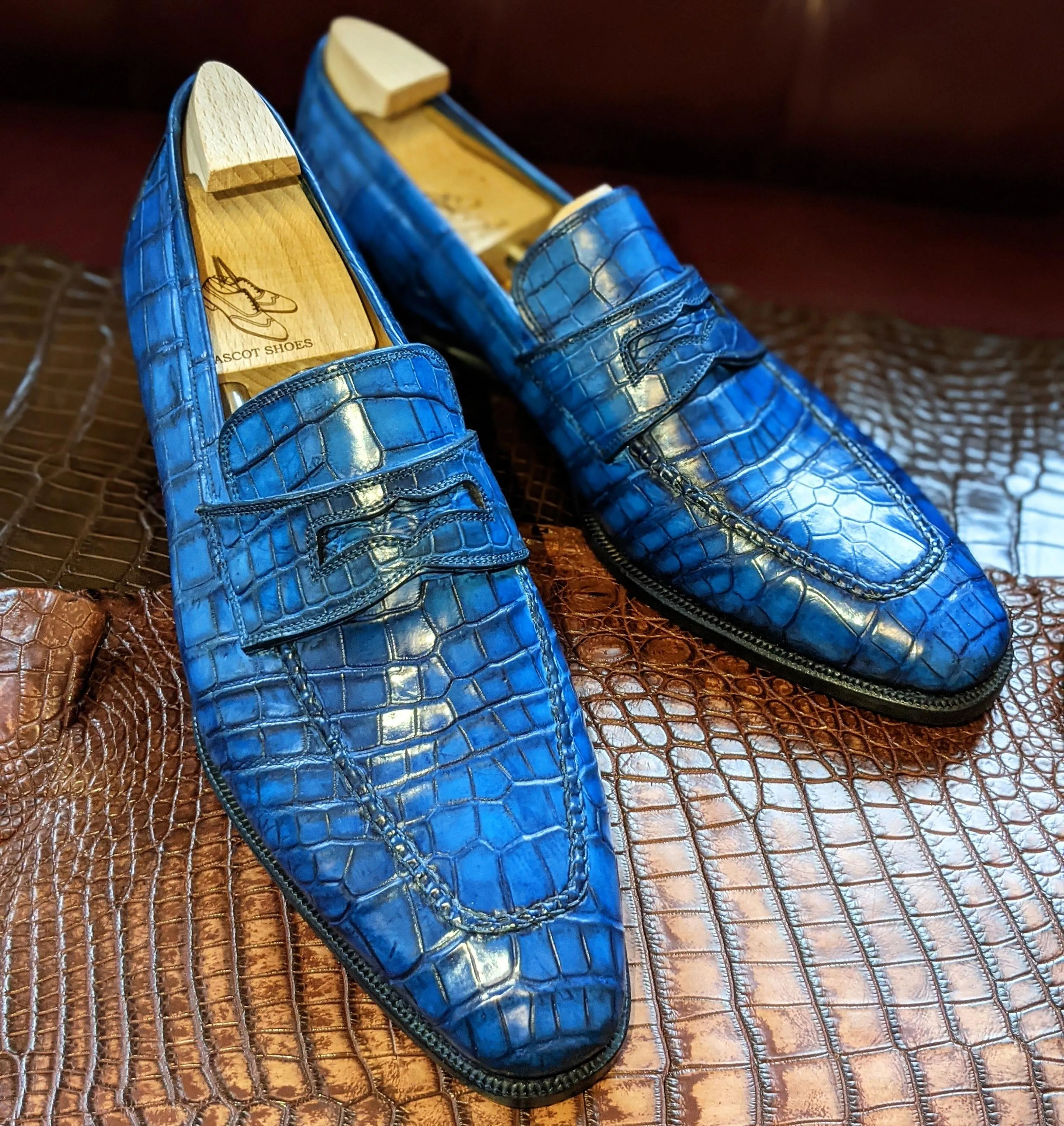 Ascot Sinatra Loafer - Jazz Blue Niloticus Crocodile