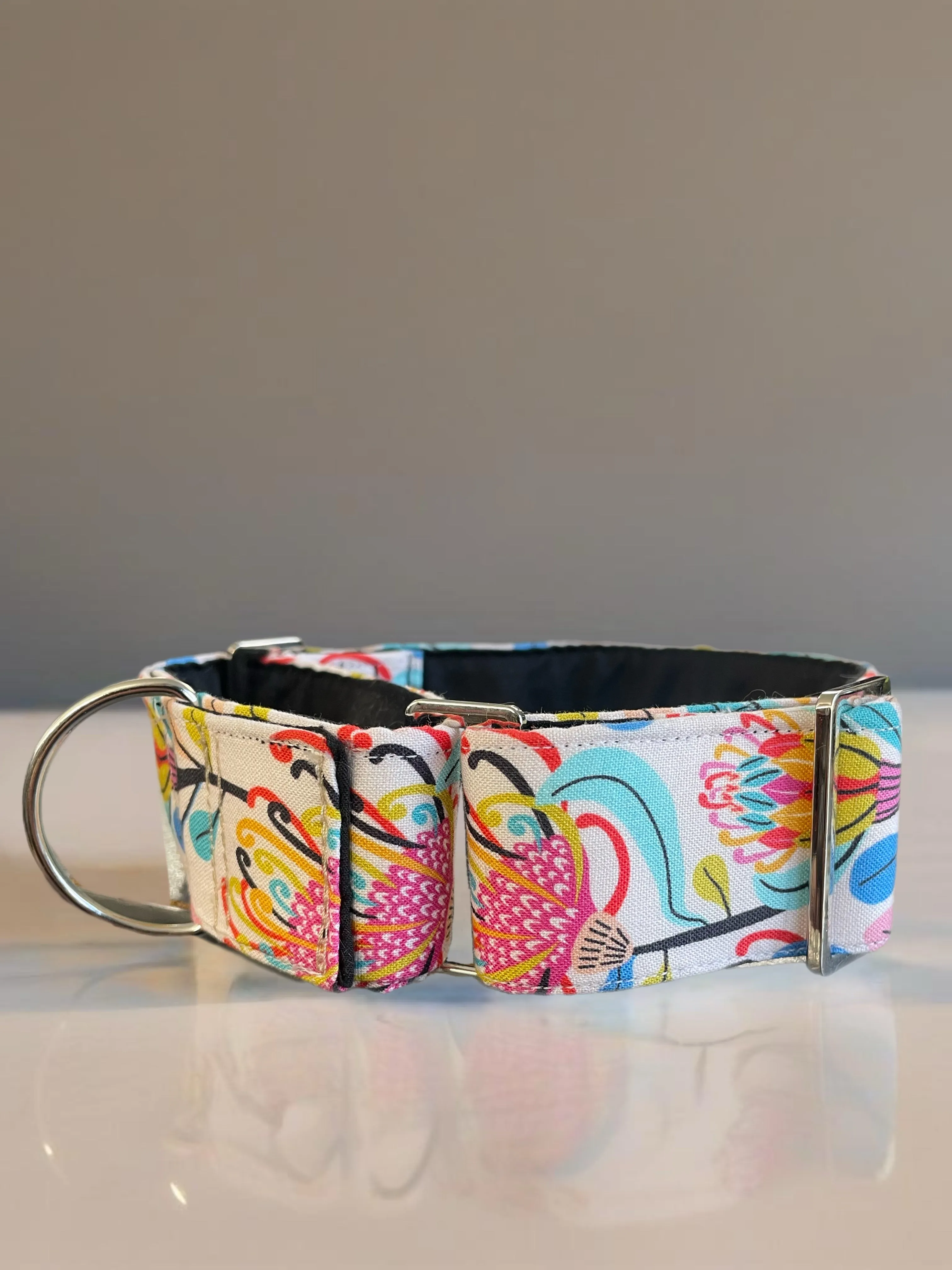 Australiana floral collar greyhound martingale super soft cotton fabric