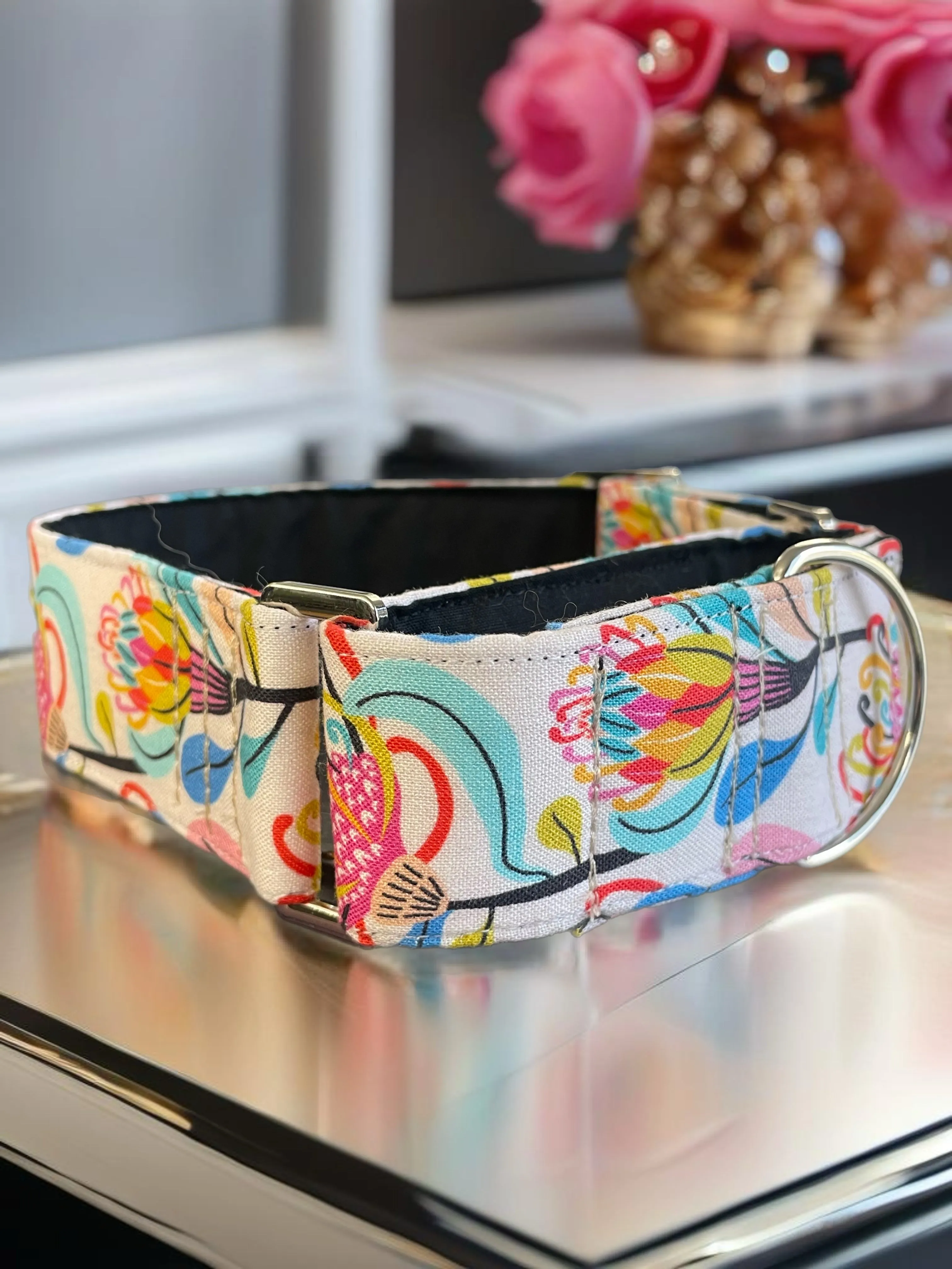 Australiana floral collar greyhound martingale super soft cotton fabric