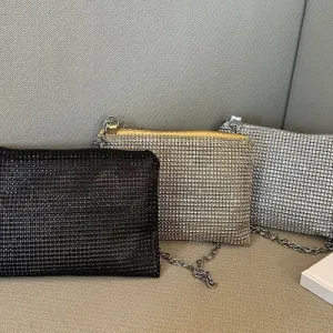 'Aya' Metal Chain Rhinestone Crossbody Bag