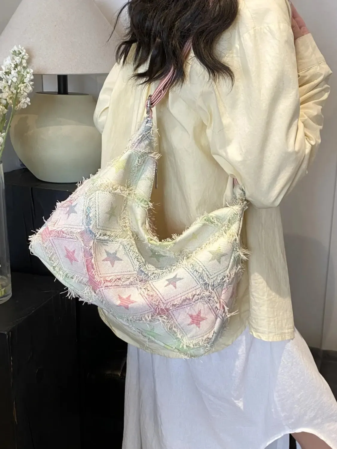 'Ayla' Denim Shoulder Bag