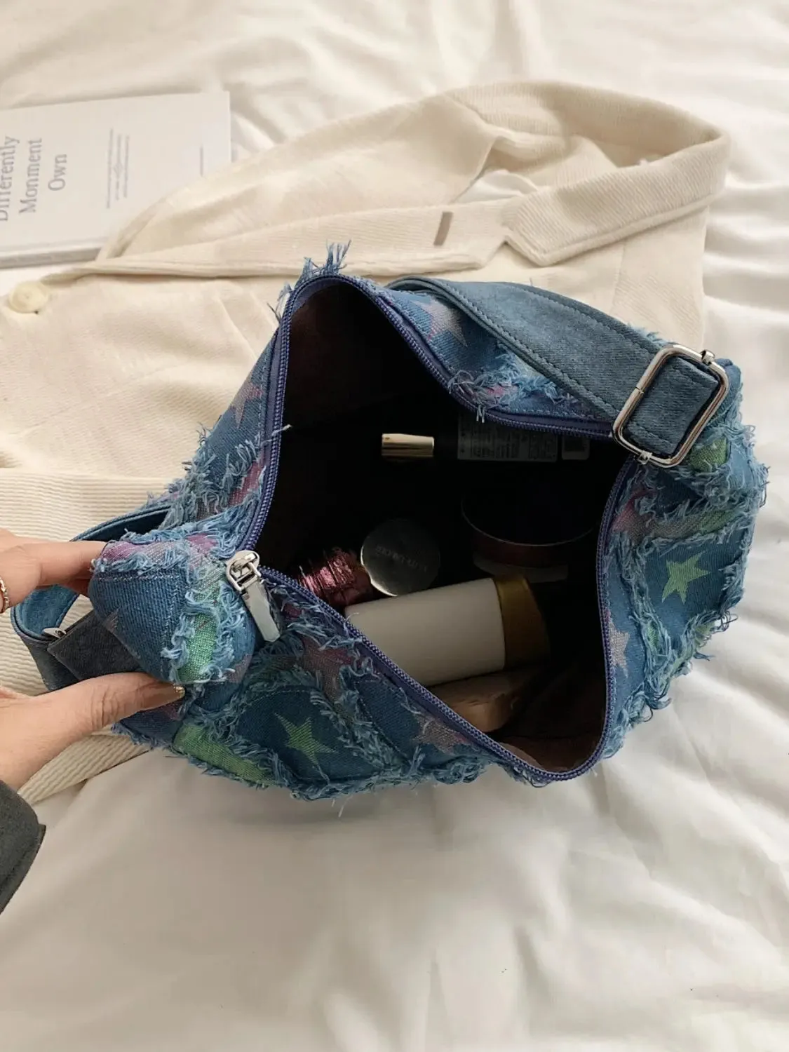 'Ayla' Denim Shoulder Bag
