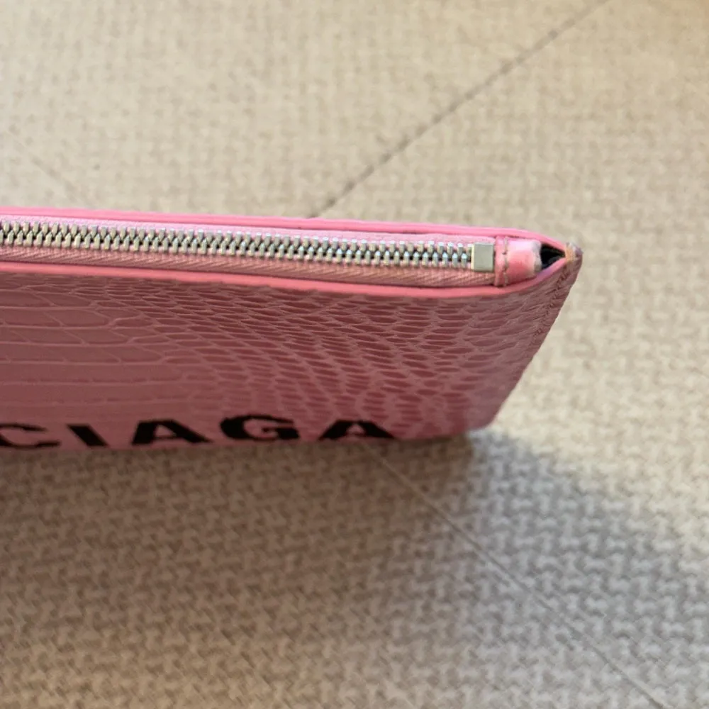 Balenciaga Pink Ville Logo Pouch