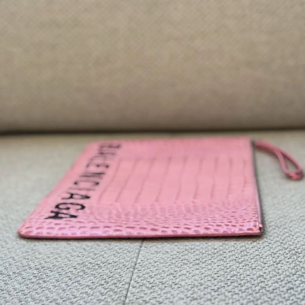 Balenciaga Pink Ville Logo Pouch
