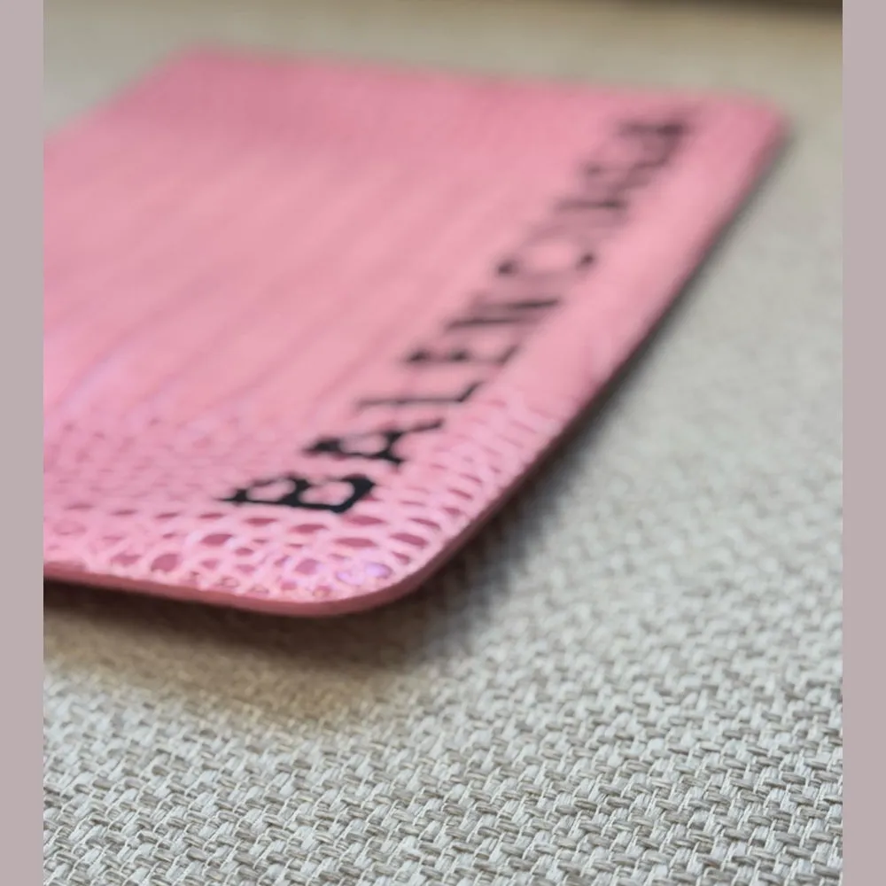 Balenciaga Pink Ville Logo Pouch