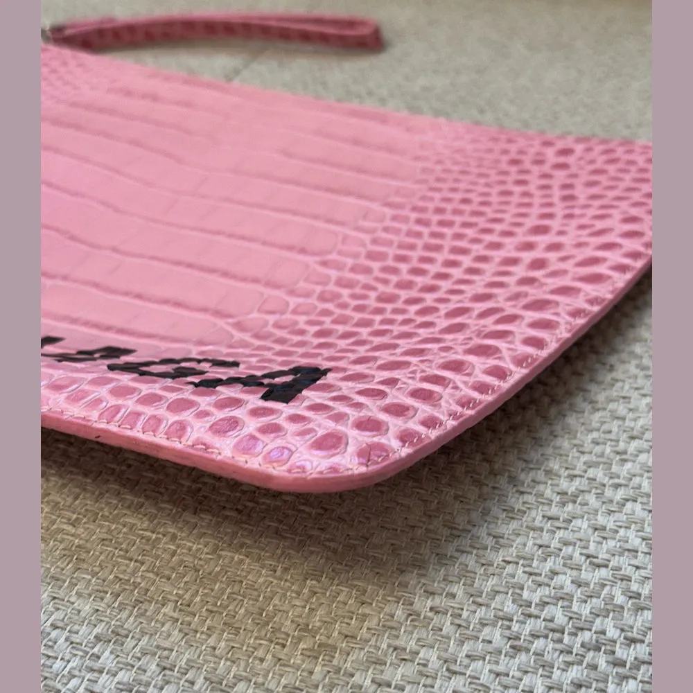 Balenciaga Pink Ville Logo Pouch