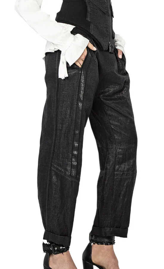 Beate Heymann Glossy Coal Linen Pant