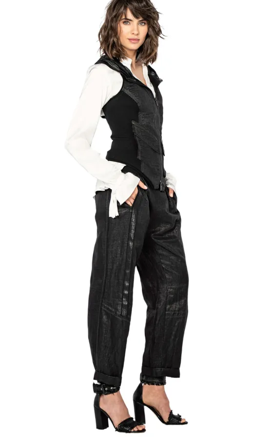 Beate Heymann Glossy Coal Linen Pant