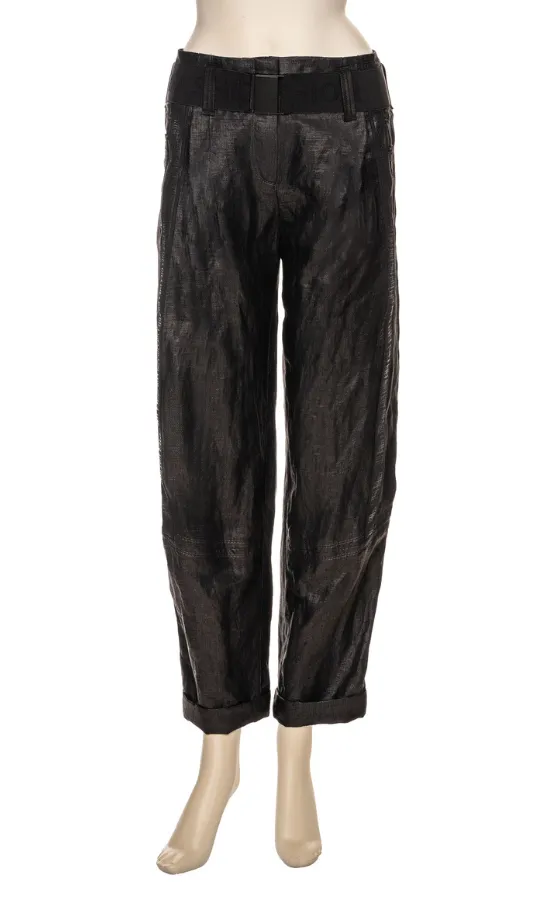 Beate Heymann Glossy Coal Linen Pant