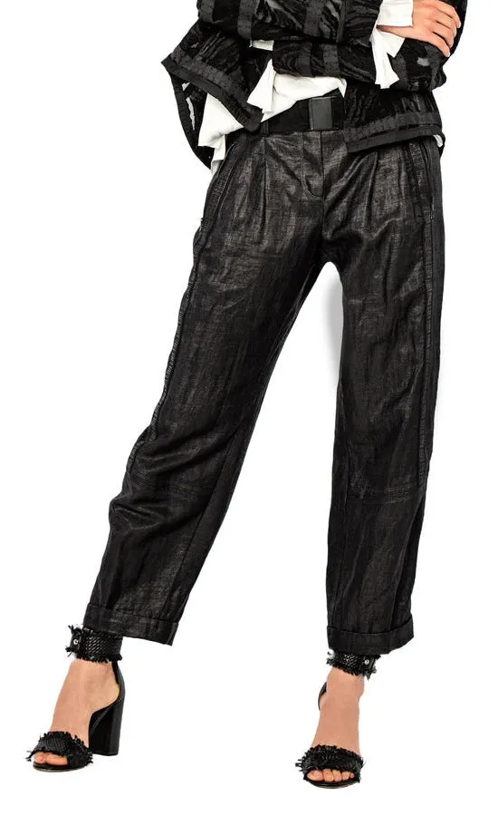 Beate Heymann Glossy Coal Linen Pant