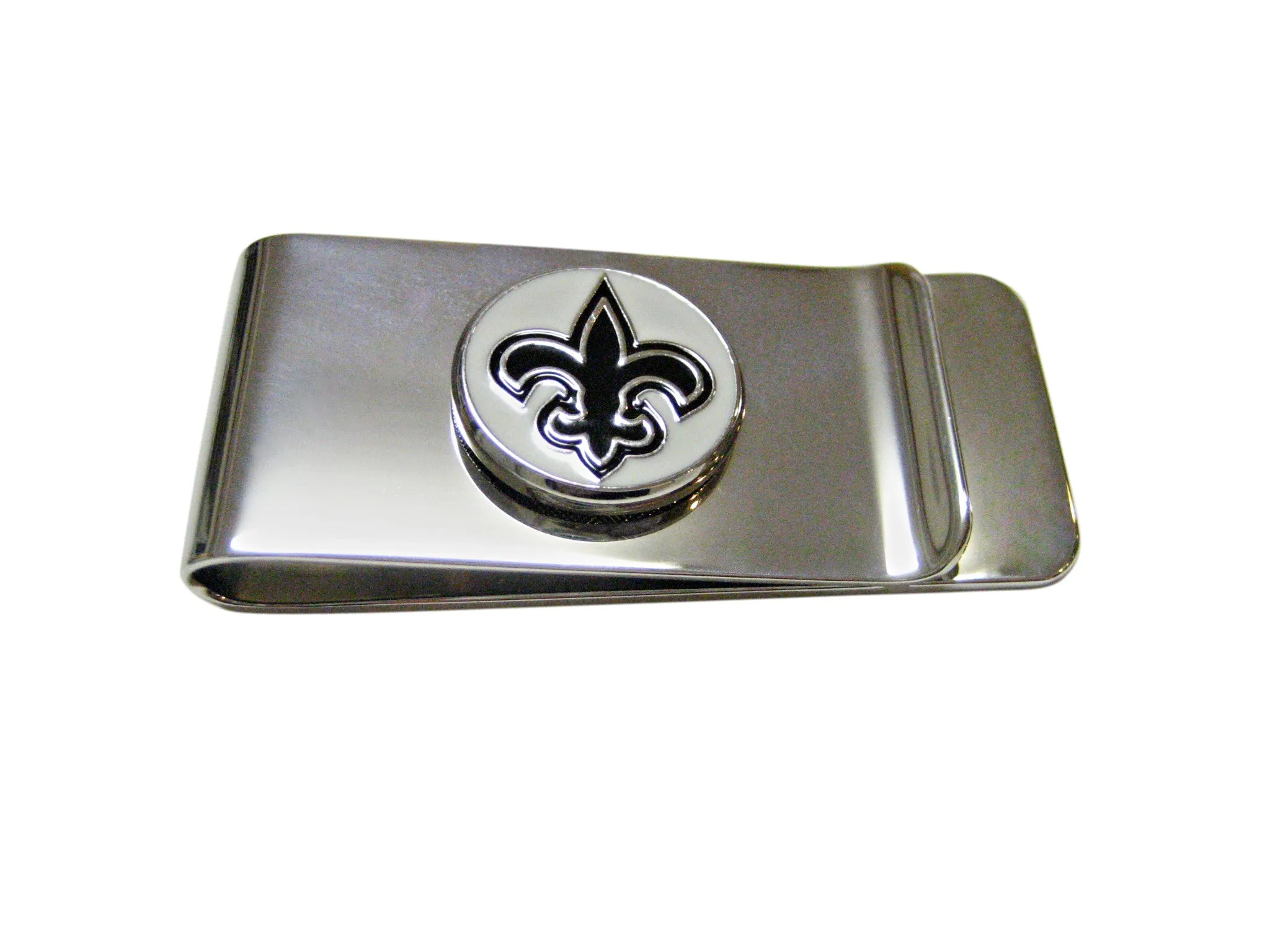 Black and White Fleur de Lys Money Clip