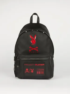 Black Contrast Playboy Logo Backpack