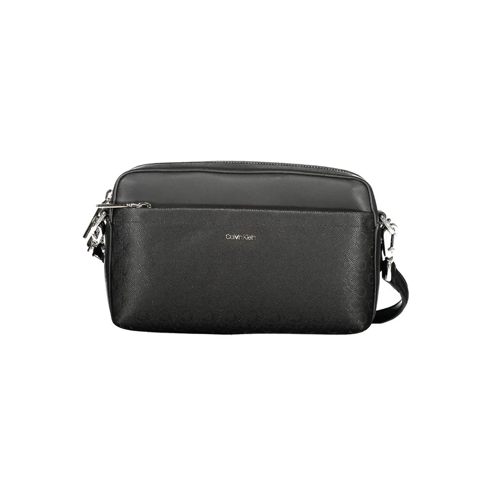 Black Polyester Women Handbag