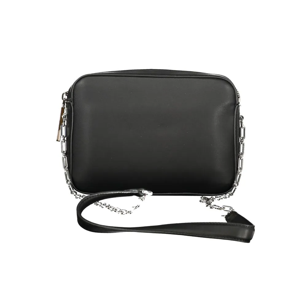 Black Polyester Women Handbag