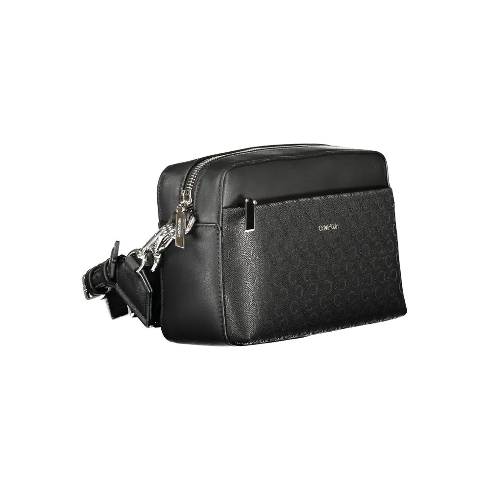 Black Polyester Women Handbag