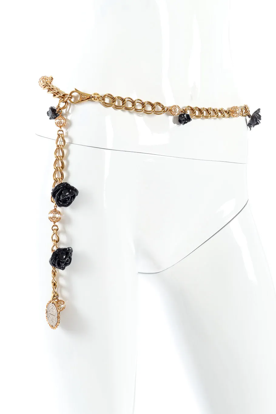 Black Rose Chain Belt