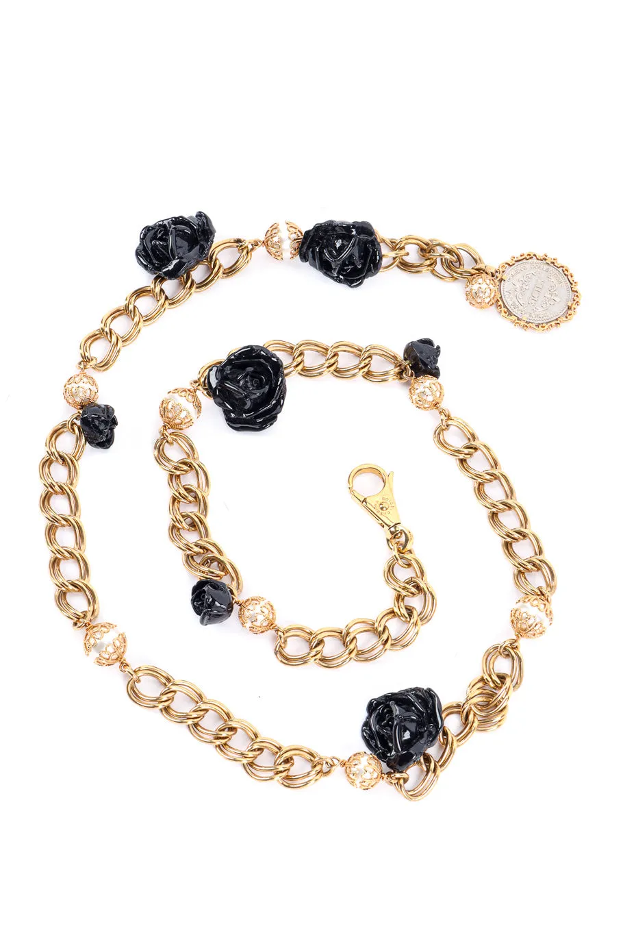 Black Rose Chain Belt