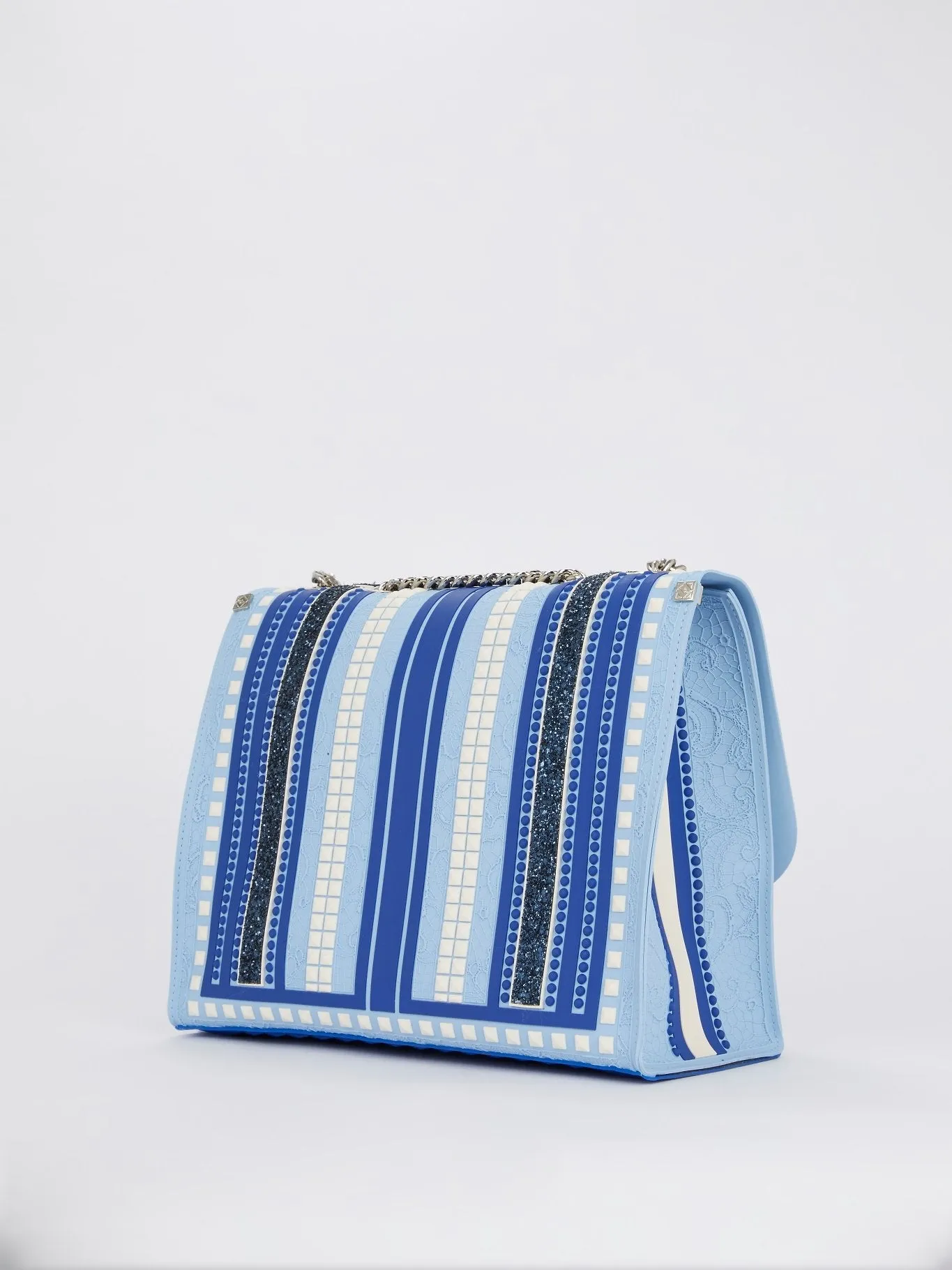 Blue Kassandra Studs Shoulder Bag