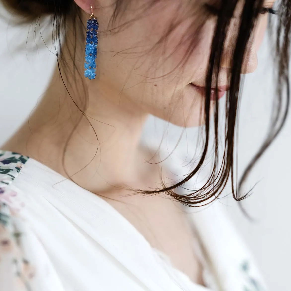 Blue Sakura Earrings