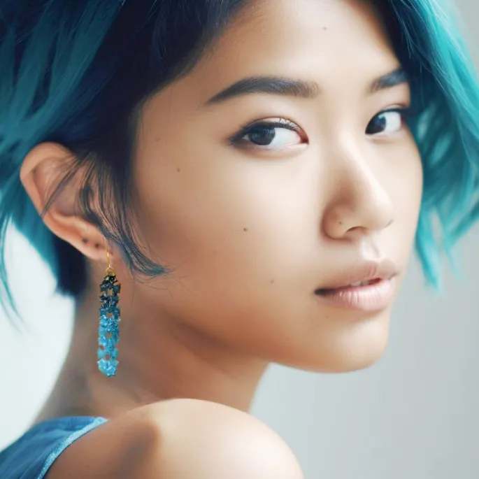 Blue Sakura Earrings