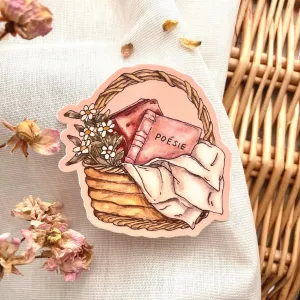 Books and Basket Vinyl Sticker