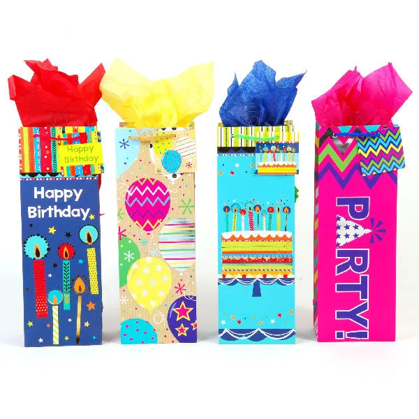 Bottle Birthday Tempo On Matte Finish With Hot Stamping, 4 Designs