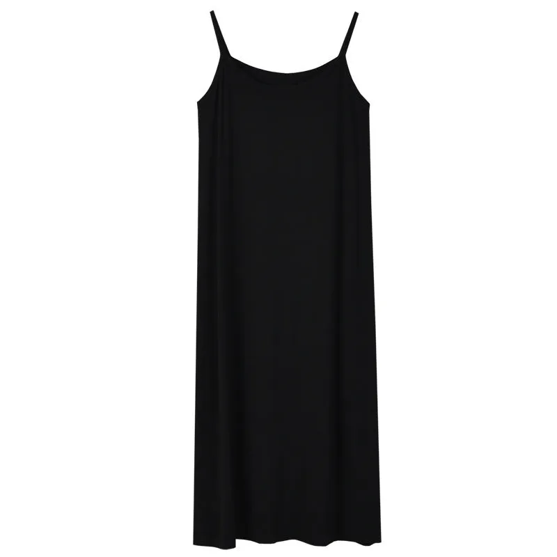 Bottom Suspender Skirt, Women's Inner Petticoat, Mid-length Loose Sleeveless Vest Skirt,