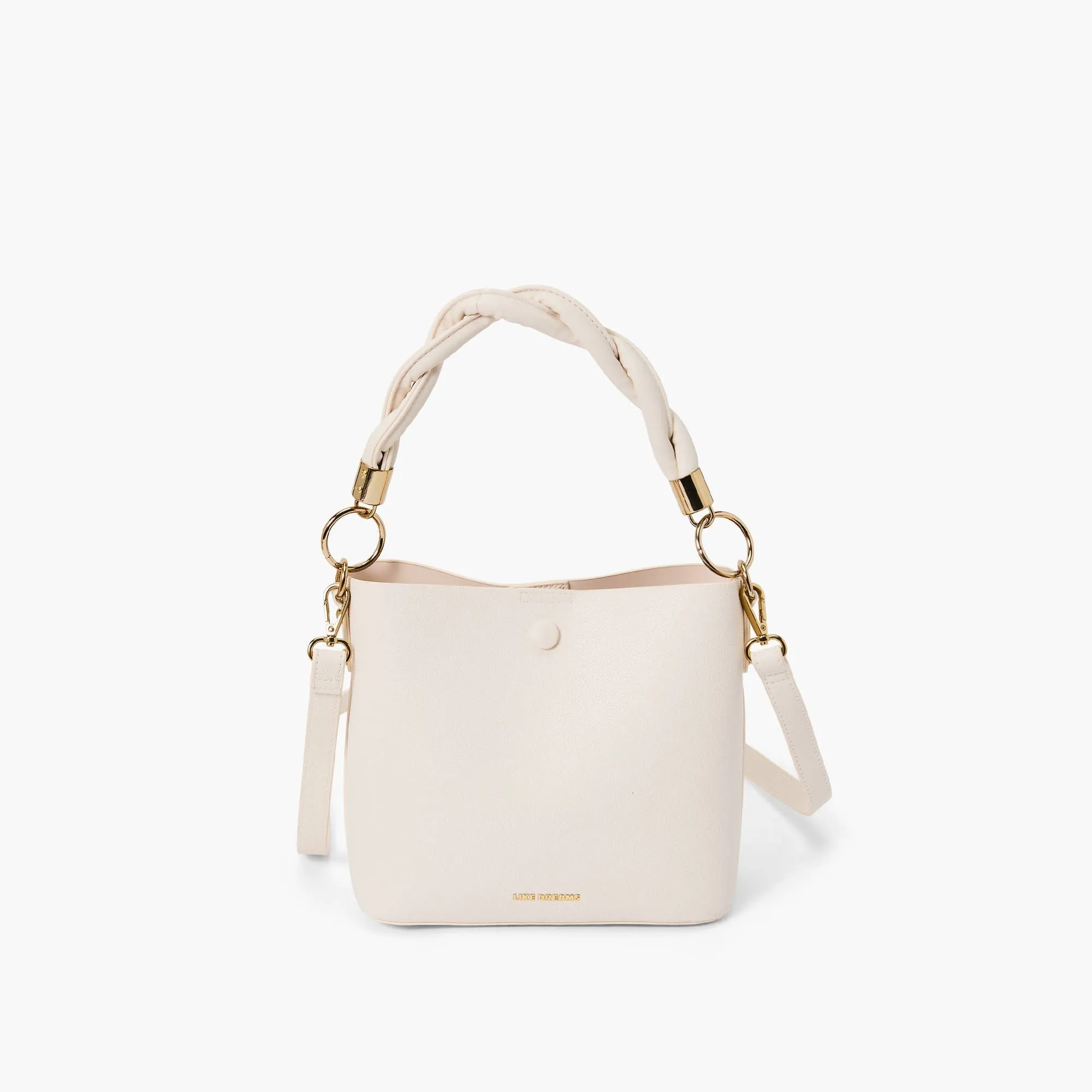 BRAIDED HANDLE BUCKET CROSSBODY PURSE