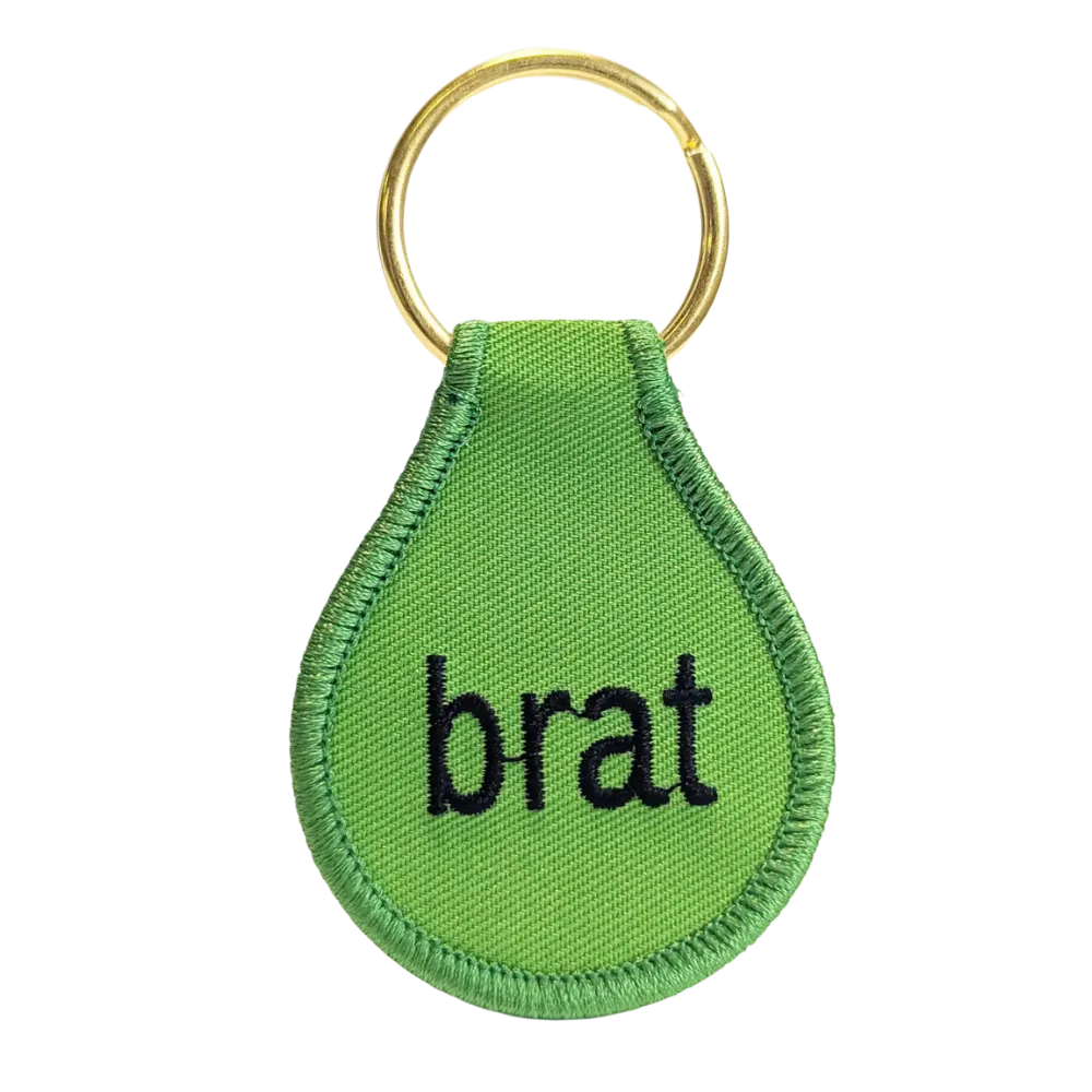 Brat Embroidered Key Tag