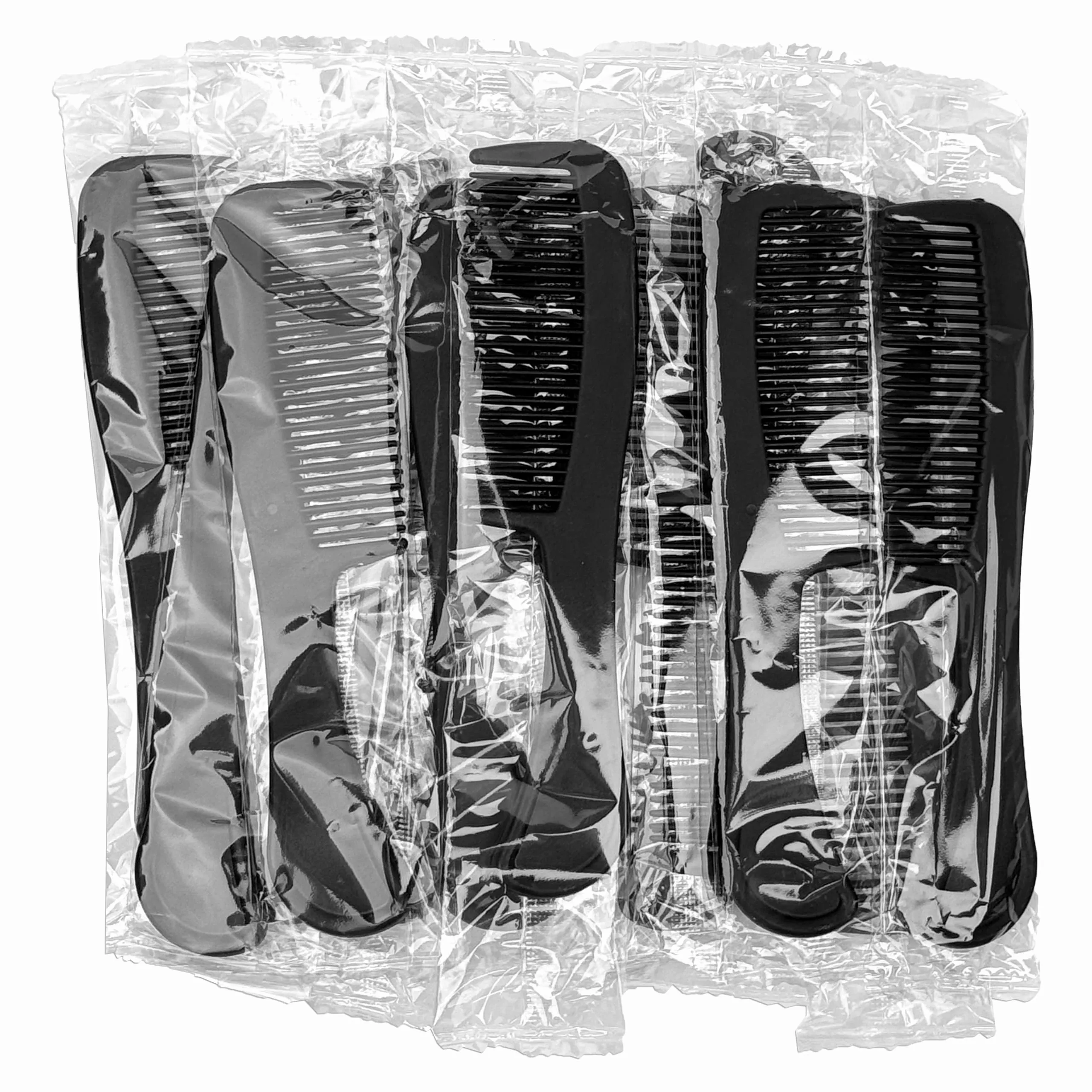 Bulk Hair Combs, Combs Individually Wrapped, Hair Combs in Bulk for Women, Kids, Hotel, Airbnb, Shelter, Homeless, Charity, and Church (Black) (5.9 inches, 100, Count)