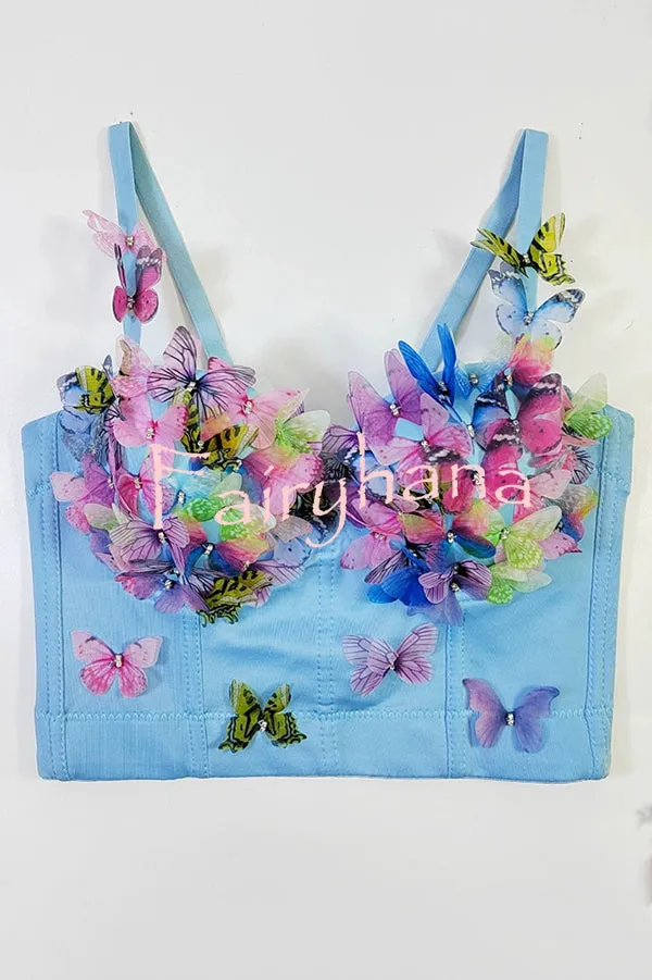 Butterfly Embellished Sexy Sling Backless Top