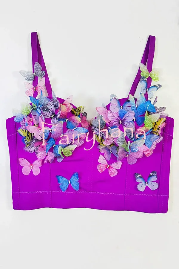 Butterfly Embellished Sexy Sling Backless Top